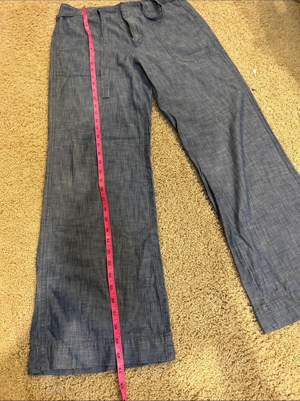 GAP Chambray Wide-Leg Trousers - Denim Blue - Picture 4 of 10